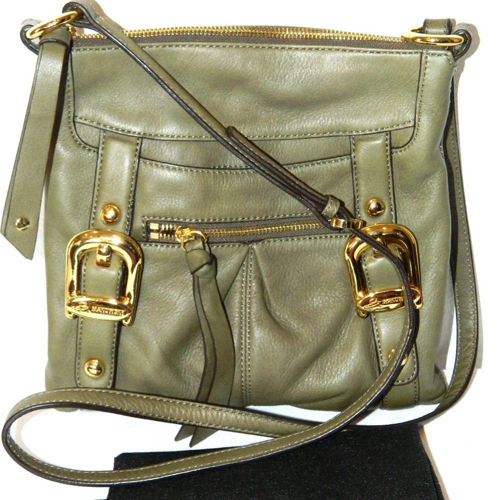 B Makowski Leather Crossbody Bag